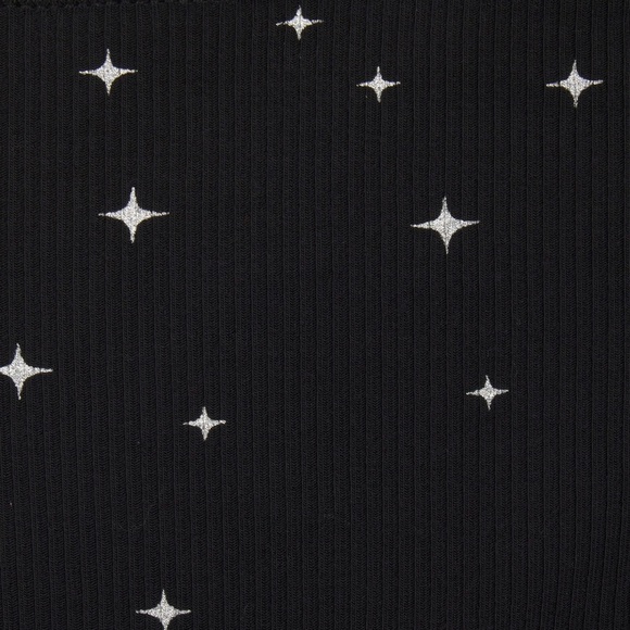 SKIMS Soft Lounge Long Sleeve Crop Top XS Onyx Sparkle Ribbed NWT Sold Out - Picture 7 of 10